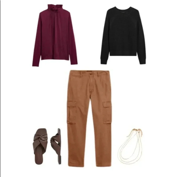 Banana Republic Mixed Media Ruffle Mock-Neck Top - Picture 14 of 14